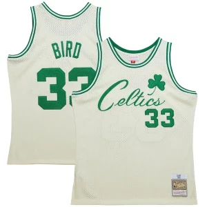 Incantevole Larry Bird Boston Celtics Chainstitch Swingman Jersey Cream
