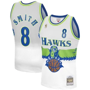 Pratico Stupendo Steve Smith Atlanta Hawks 1996 97 Hardwood Classics Reload 3.0 Swingman Jersey White