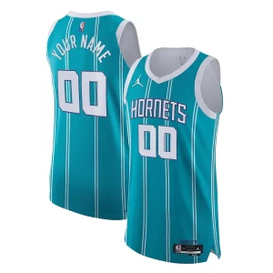 Accattivante Charlotte Hornets Nike 2021/22 Diamond Swingman Authentic Custom Jersey Icon Edition Teal