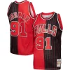 Prestigioso Dennis Rodman Chicago Bulls Big & Tall Hardwood Classics 1995/96 Split Swingman Jersey Red/Black