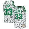 Sofisticato Duraturo Larry Bird Boston Celtics 1985/86 Hardwood Classics Doodle Swingman Jersey White