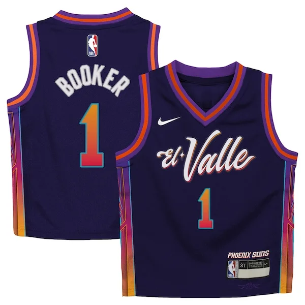 Incantevole Bellissimo Stupendo Devin Booker Phoenix Suns Nike Preschool Swingman Replica Jersey City Edition Purple