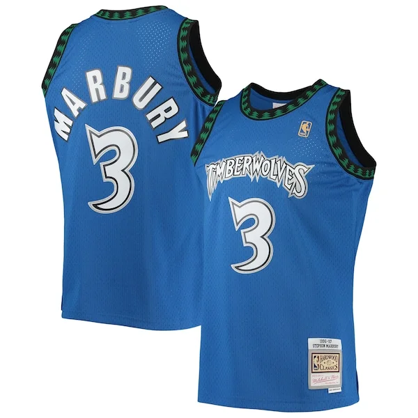 Incantevole Meraviglioso Fascinante Stephon Marbury Minnesota Timberwolves 1996/97 Hardwood Classics Swingman Jersey Blue
