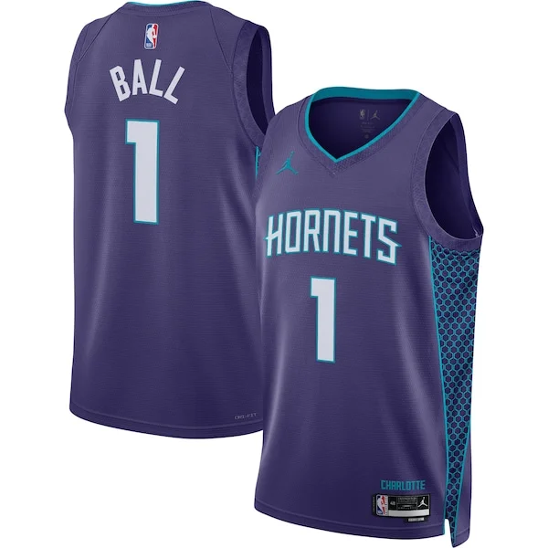 Fascinante Carino LaMelo Ball Charlotte Hornets Jordan Brand Unisex Swingman Jersey Statement Edition Purple