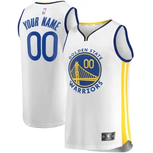 Accattivante Resistente Golden State Warriors Fast Break Custom Replica Jersey White Association Edition/Royal