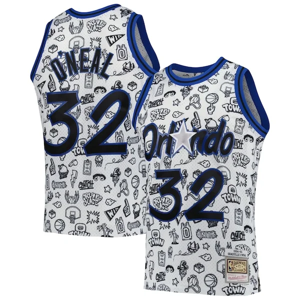 Gorgeous Classico Shaquille O'Neal Orlando Magic 1994/95 Hardwood Classics Doodle Swingman Player Jersey White