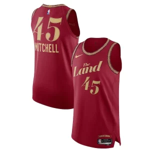 Fantastico Nike Donovan Mitchell Cleveland Cavaliers Authentic Jersey City Edition Wine