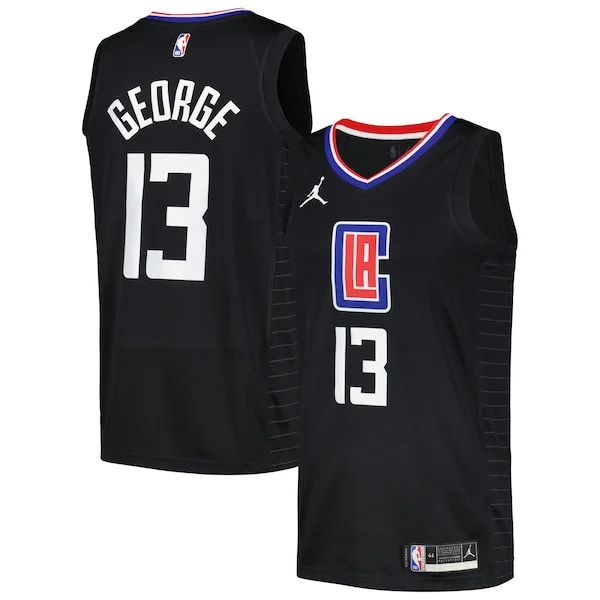 Attraente Moderno Trendy Paul George LA Clippers Jordan Brand Nike Swingman Player Jersey Statement Edition Black