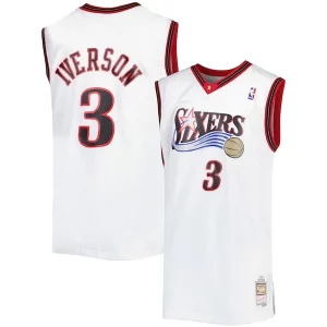 Comodo Allen Iverson Philadelphia 76ers Big & Tall Hardwood Classics 1996/97 Swingman Jersey White/Black/Red/Royal