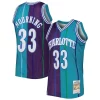 Accattivante Duraturo Fascinante Alonzo Mourning Charlotte Hornets Hardwood Classics 1992/93 Split Swingman Jersey Teal/Purple