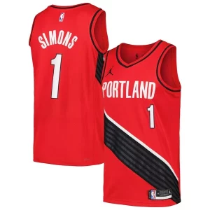 Accattivante Carino Cool Anfernee Simons Portland Trail Blazers Jordan Brand Swingman Player Jersey Statement Edition Red/Black