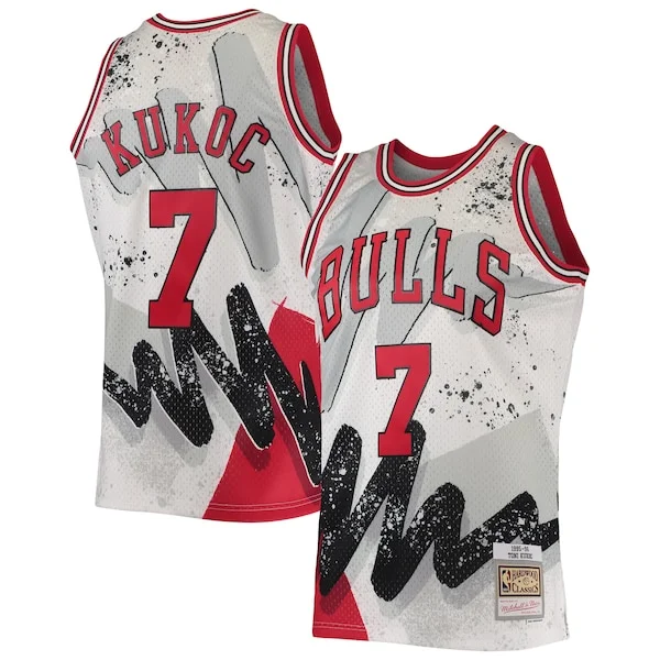 Accattivante Toni Kukoc Chicago Bulls Hardwood Classics 1995/96 Hyper Hoops Swingman Jersey White