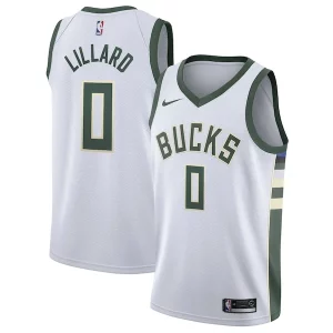 Attraente Damian Lillard Milwaukee Bucks Nike Unisex Swingman Player Jersey Association Edition White