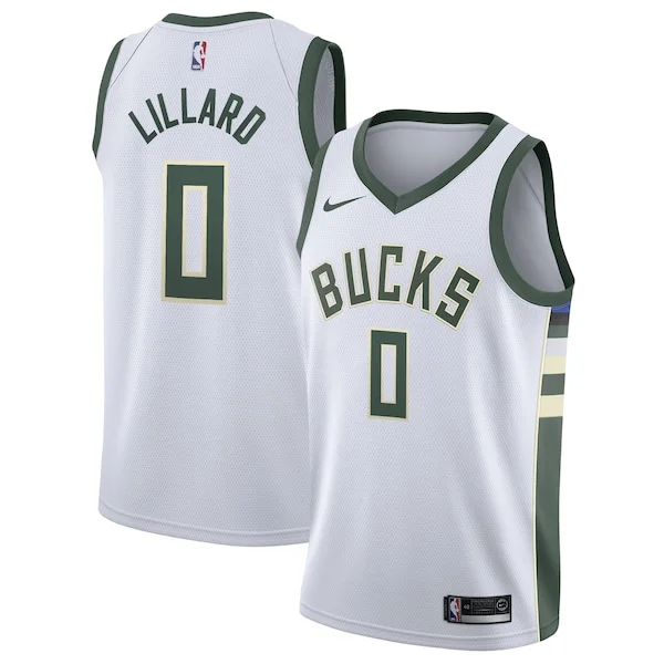 Attraente Damian Lillard Milwaukee Bucks Nike Unisex Swingman Player Jersey Association Edition White