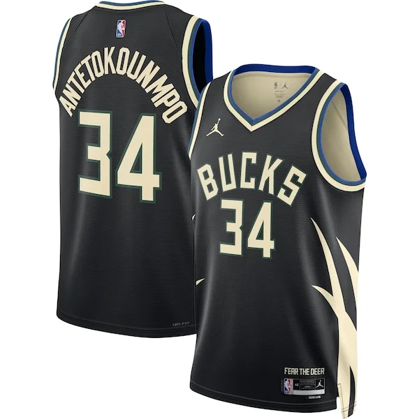 Eccezionale Duraturo Giannis Antetokounmpo Milwaukee Bucks Jordan Brand Unisex Swingman Jersey Statement Edition Black