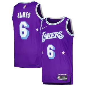 Cool Accattivante LeBron James Los Angeles Lakers Nike Swingman Player Jersey City Edition Purple