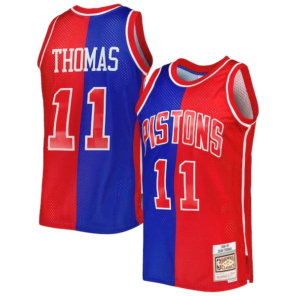 Elegante Isiah Thomas Isiah Thomas Hardwood Classics 1988/89 Split Swingman Jersey Blue/Red