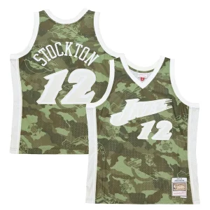Comodo Elegante John Stockton Utah Jazz Hardwood Classics 1998/99 Ghost Green Swingman Jersey Camo