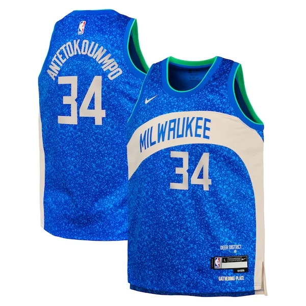 Delizioso Classico Giannis Antetokounmpo Milwaukee Bucks Nike Youth Swingman Replica Jersey City Edition Royal