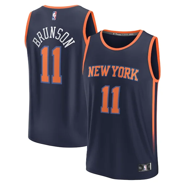 Classico Jalen Brunson New York Knicks Fast Break Replica Player Jersey Statement Edition Navy