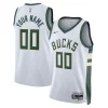 Sofisticato Stupendo Lussuoso Milwaukee Bucks Nike Unisex Swingman Custom Jersey White Association Edition