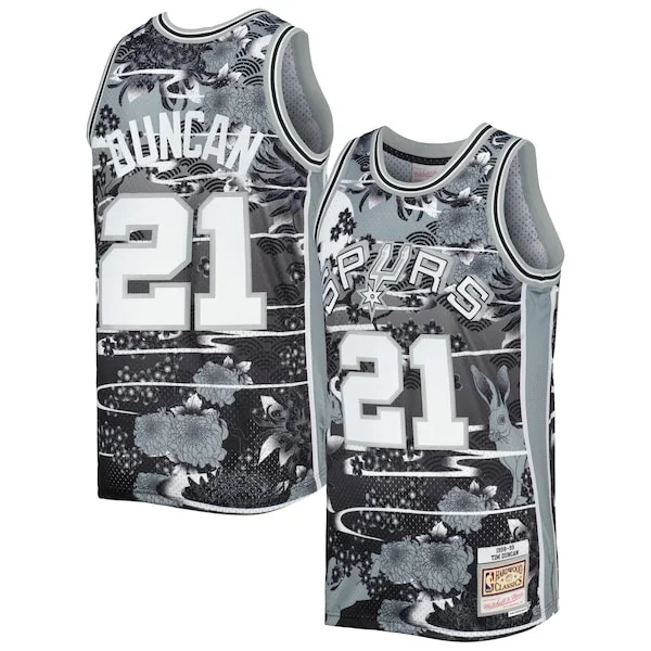 Comodo Fantastico Ottimo Tim Duncan San Antonio Spurs 1998/99 Hardwood Classics Lunar New Year Swingman Jersey Silver