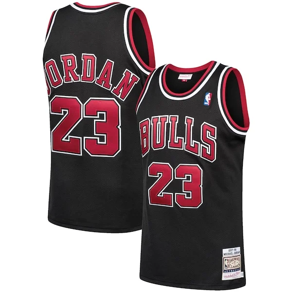 Carino Michael Jordan Chicago Bulls 1997/98 Hardwood Classics Authentic Jersey Black/Scarlet/White