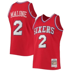 Moderno Trendy Moses Malone Philadelphia 76ers 1982/83 Hardwood Classics NBA 75th Anniversary Diamond Swingman Jersey Red