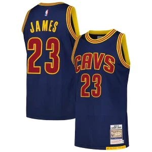 Attraente LeBron James Cleveland Cavaliers 2015/16 Hardwood Classics Authentic Jersey Navy