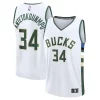 Eccezionale Meraviglioso Elegante Giannis Antetokounmpo Milwaukee Bucks Fast Break Replica Player Jersey Association Edition White