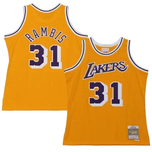 Stupendo Kurt Rambis Los Angeles Lakers 1984/85 Swingman Jersey Gold