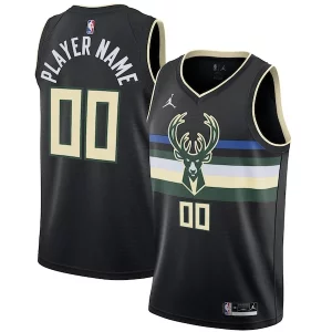 Incantevole Milwaukee Bucks Jordan Brand Swingman Custom Jersey Statement Edition Black