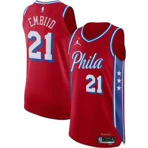 Stupendo Lussuoso Joel Embiid Philadelphia 76ers Jordan Brand Authentic Player Jersey Statement Edition Red