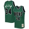 Cool Splendido Ray Allen Milwaukee Bucks 2000/01 Hardwood Classics Off Court Swingman Jersey Hunter Green