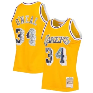 Ottimo Shaquille O'Neal Los Angeles Lakers 1996 97 Hardwood Classics NBA 75th Anniversary Diamond Swingman Jersey Gold