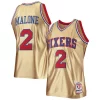 Robusto Pratico Bellissimo Moses Malone Philadelphia 76ers 75th Anniversary 1982/83 Hardwood Classics Swingman Jersey Gold