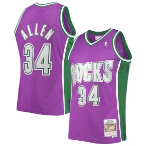 Elegante Carino Pratico Ray Allen Milwaukee Bucks 2001/02 Hardwood Classics Swingman Jersey Purple