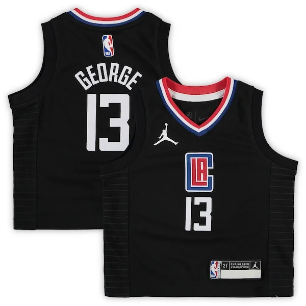 Prestigioso Elegante Paul George LA Clippers Jordan Brand Toddler 2020/21 Jersey Black Statement Edition