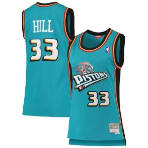 Splendido Grant Hill Detroit Pistons Women's 1998/99 Hardwood Classics Swingman Jersey Teal