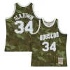 Bellissimo Moderno Hakeem Olajuwon Houston Rockets Hardwood Classics 1993/94 Ghost Green Swingman Jersey Camo