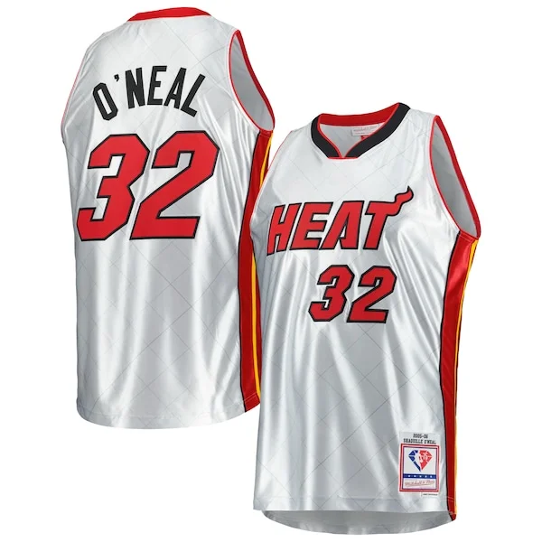 Moderno Shaquille O'Neal Miami Heat 2005/06 Hardwood Classics 75th Anniversary Swingman Jersey Platinum