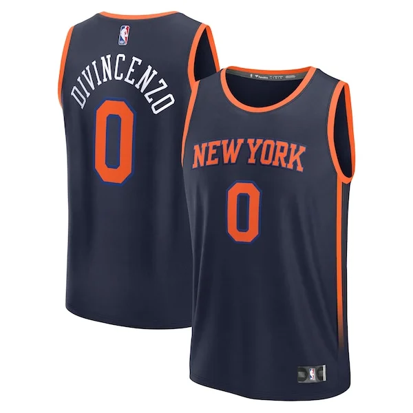 Prestigioso Donte DiVincenzo New York Knicks Fast Break Replica Player Jersey Statement Edition Navy