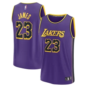 Raffinato LeBron James Los Angeles Lakers Youth Fast Break Replica Player Jersey Statement Edition Purple