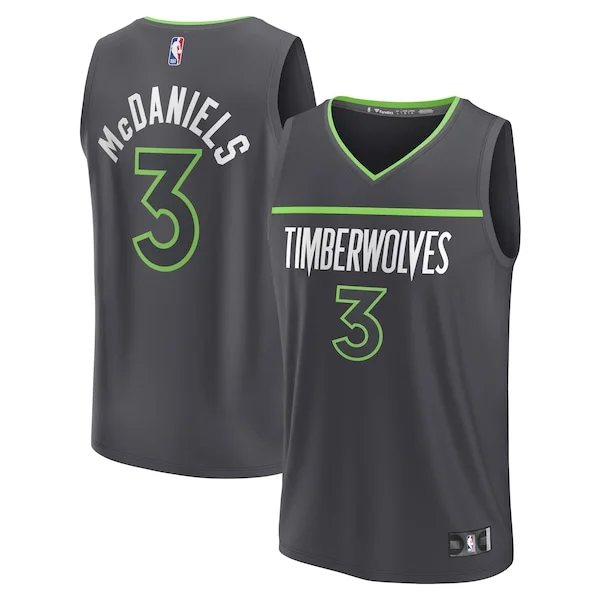 Sofisticato Fantastico Classico Jaden McDaniels Minnesota Timberwolves Youth Fast Break Replica Player Jersey Statement Edition Black
