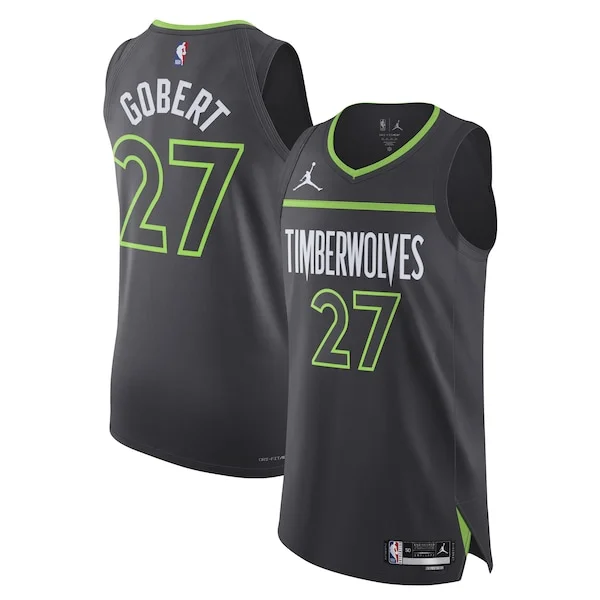 Gorgeous Elegante Duraturo Rudy Gobert Minnesota Timberwolves Jordan Brand Authentic Player Jersey Statement Edition Anthracite