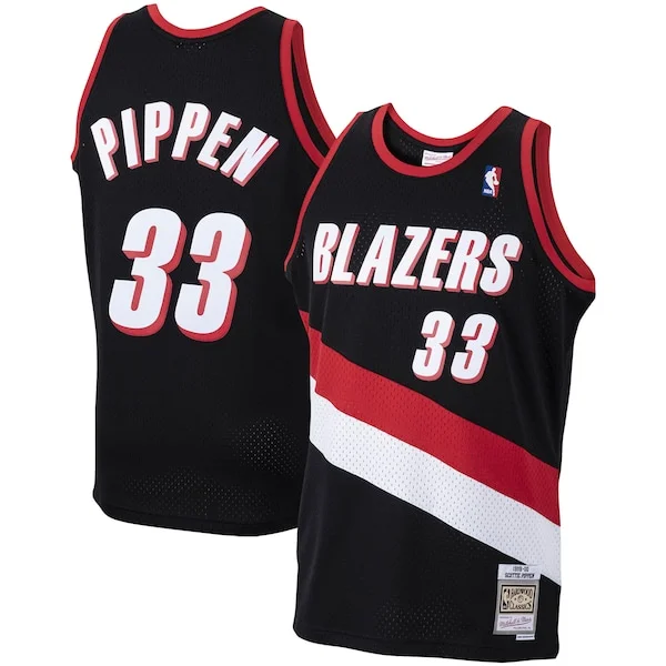 Ottimo Meraviglioso Pratico Scottie Pippen Portland Trail Blazers 1999/00 Hardwood Classics Swingman Jersey Black