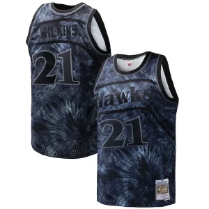 Duraturo Lussuoso Comodo Dominique Wilkins Atlanta Hawks Hardwood Classics 1986/87 Tie Dye Swingman Jersey Black