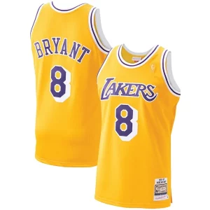 Meraviglioso Fantastico Moderno Men's Los Angeles Lakers Kobe Bryant Gold 1996 97 Hardwood Classics Authentic Player Jersey
