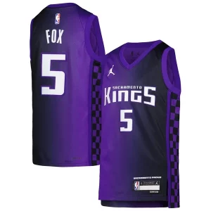 Versatile Trendy De'Aaron Fox Sacramento Kings Jordan Brand Youth Swingman Jersey Statement Edition Purple