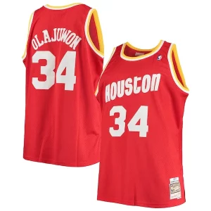 Gorgeous Fantastico Ottimo Hakeem Olajuwon Houston Rockets 1993/94 Big & Tall Hardwood Classics Swingman Jersey Red